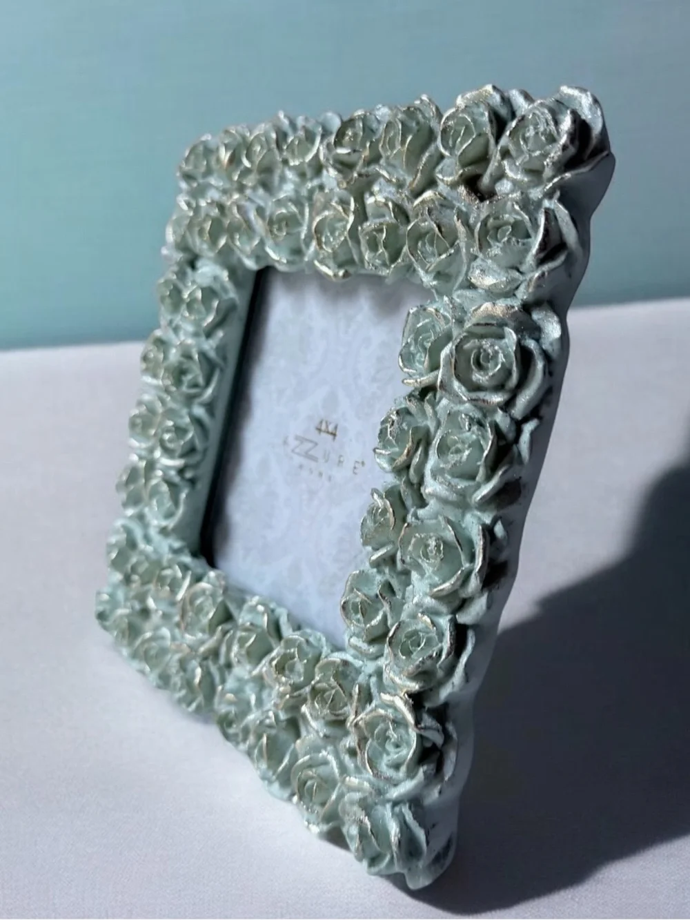 Mint Rose Frame - Decorative 4x4 Photo Frame